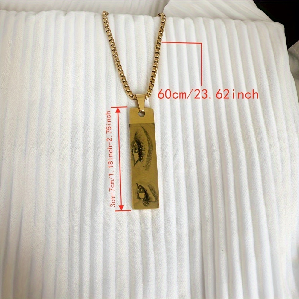 Customized Women's Photo Necklace Personalized Eye Pendant